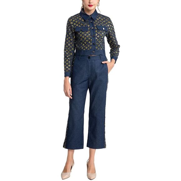 BURRYCO Pants - Burryco Womens  2Pc Blouse & Trouser Set